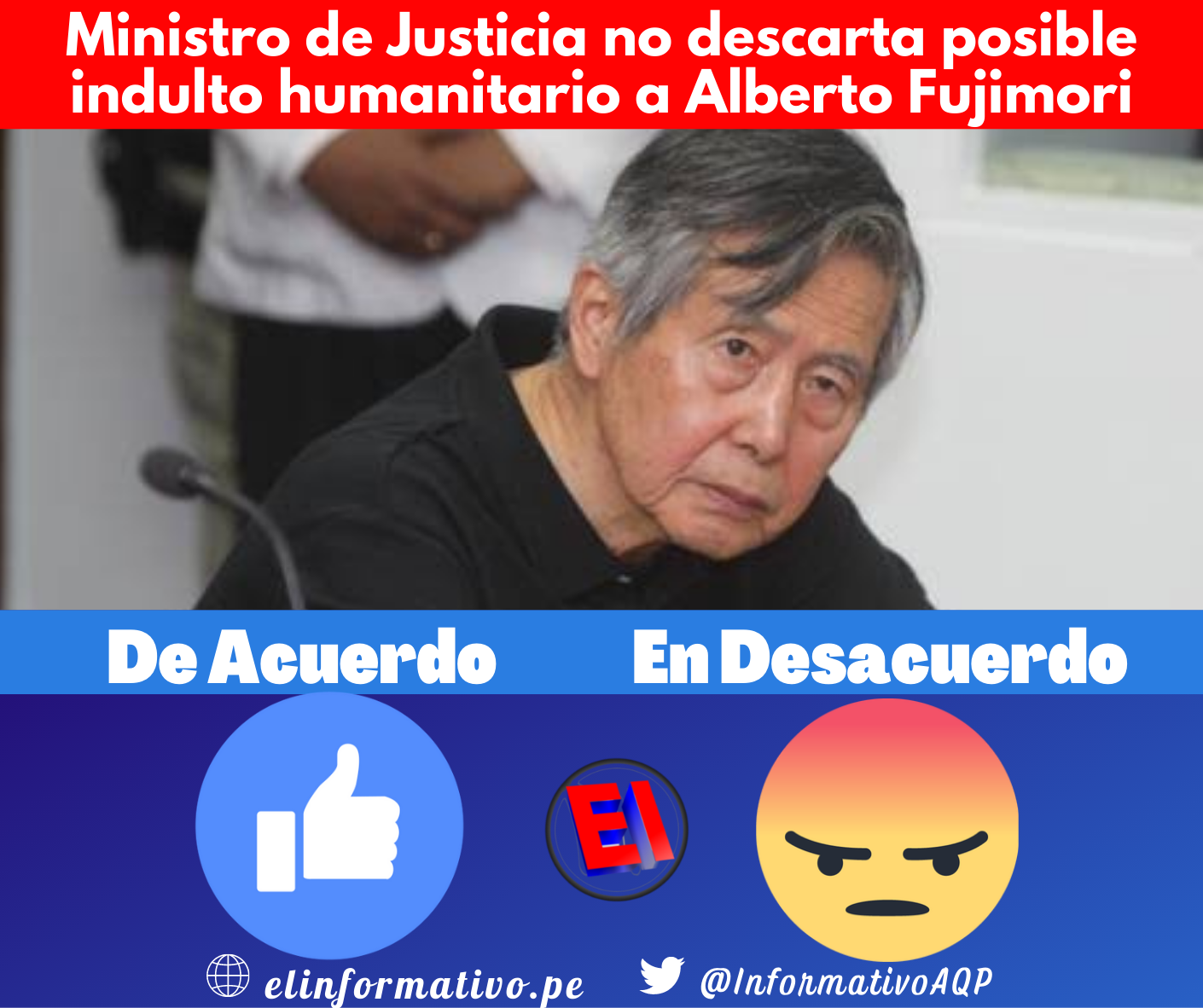 Ministro de Justicia no descarta indulto humanitario para Alberto Fujimori