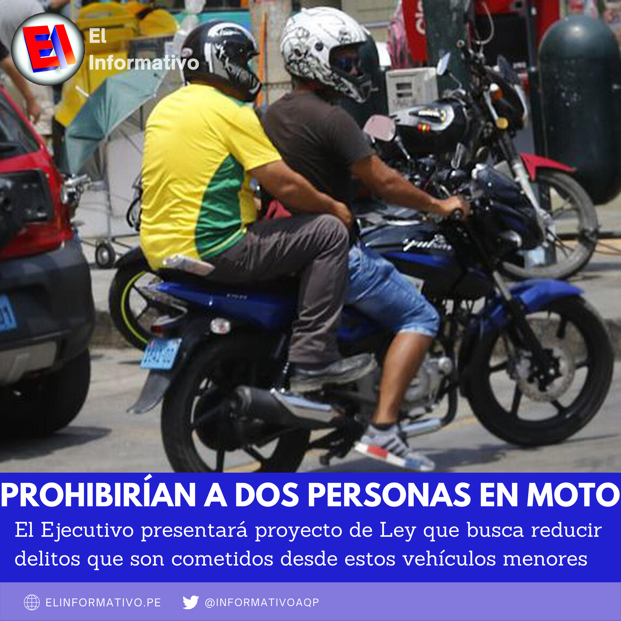 Presentarán proyecto de Ley para prohibir circulación de motos lineales con dos personas a bordo