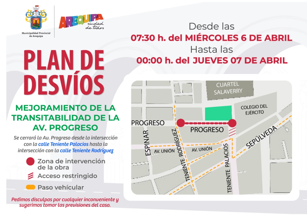Por trabajos de asfaltado, cerrarán avenida Progreso en Miraflores