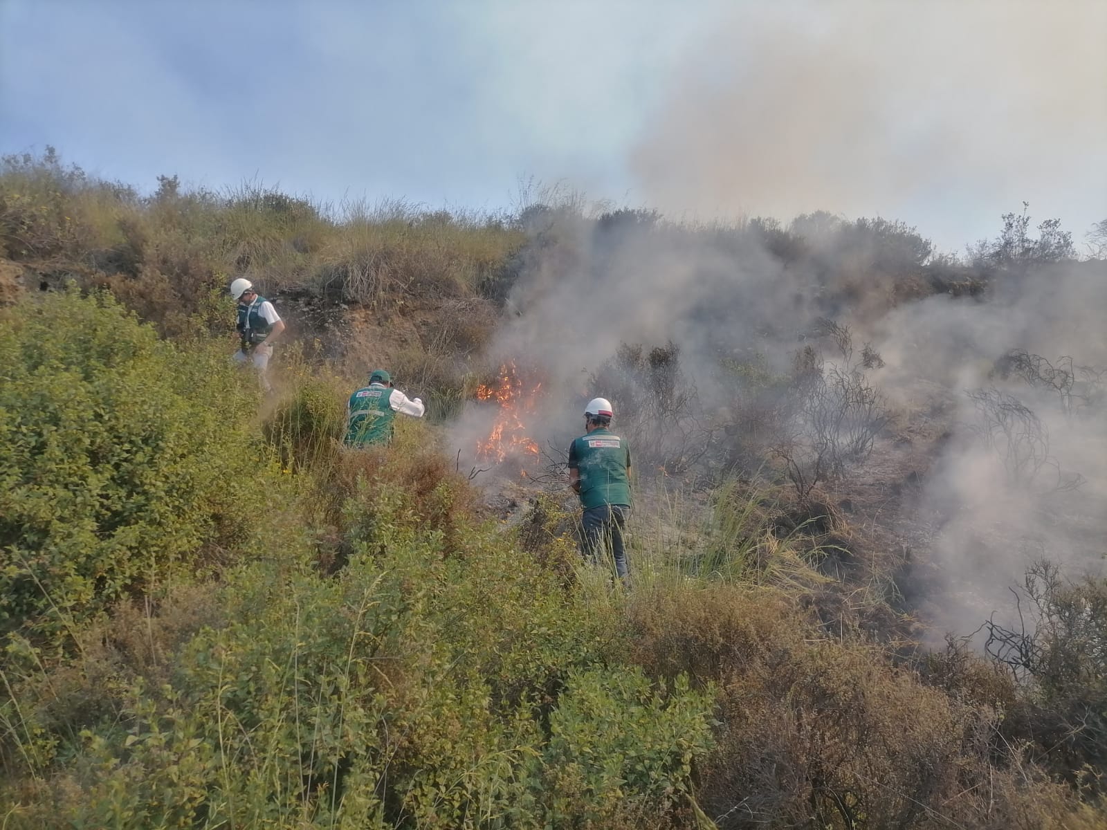 Varios incendios forestales se registran este viernes santo en las faldas del volcán Misti