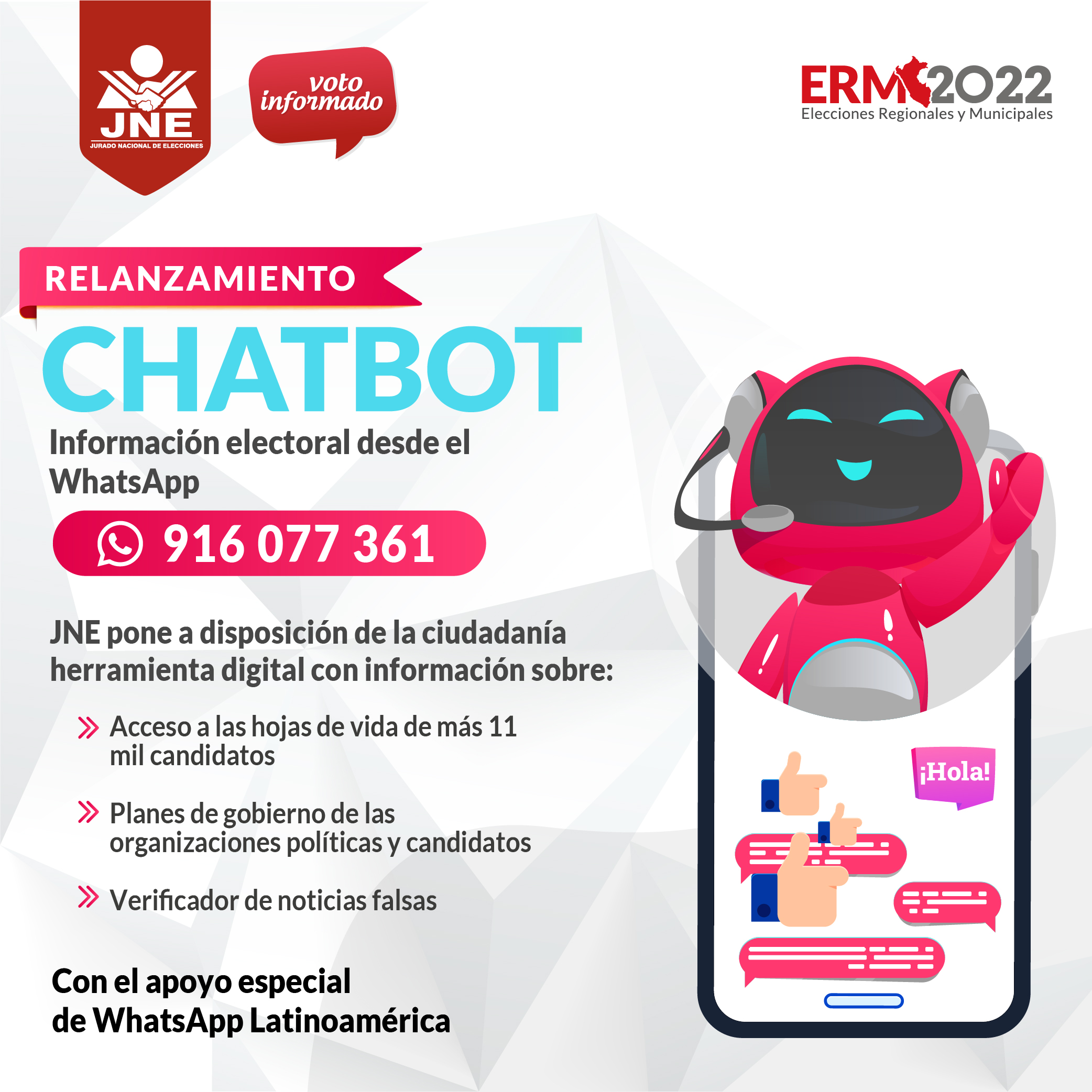 Chatbot del JNE se activa para informar a la ciudadanía sobre propuestas de candidatos