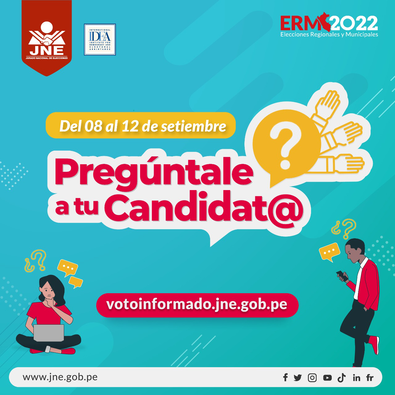 JNE alista debates con preguntas de la ciudadanía a candidatos regionales