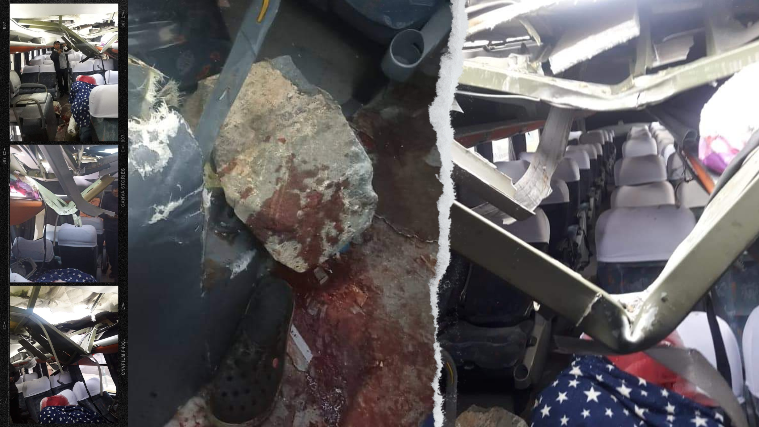 Terrible. Roca cae sobre bus de pasajeros dejando como saldo un muerto y dos heridos en Camaná