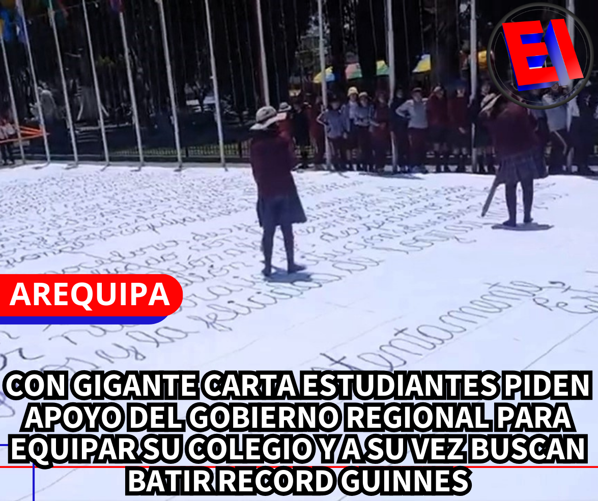 Estudiantes de colegio María Murillo de Bernal elaboran carta gigante en la plaza Las Américas