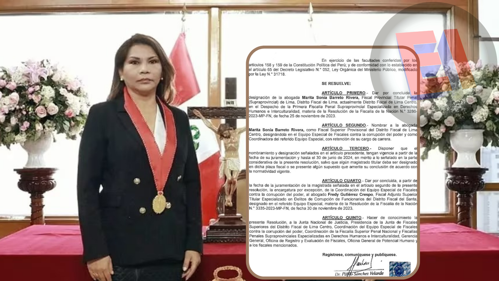 Fiscalía de la Nación repone a Marita Barreto en el Equipo Especial contra la Corrupción en el Poder