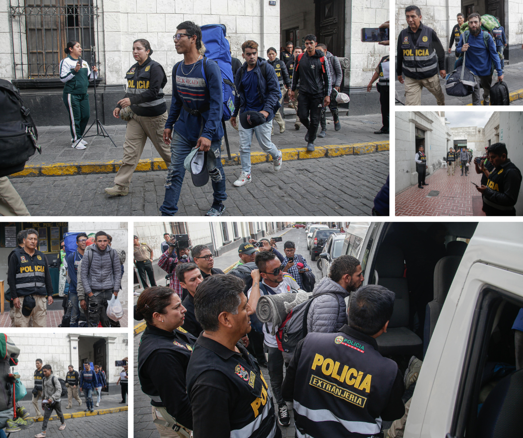 Siete ciudadanos extranjeros ilegales fueron expulsados el fin de semana último de la ciudad de Arequipa
