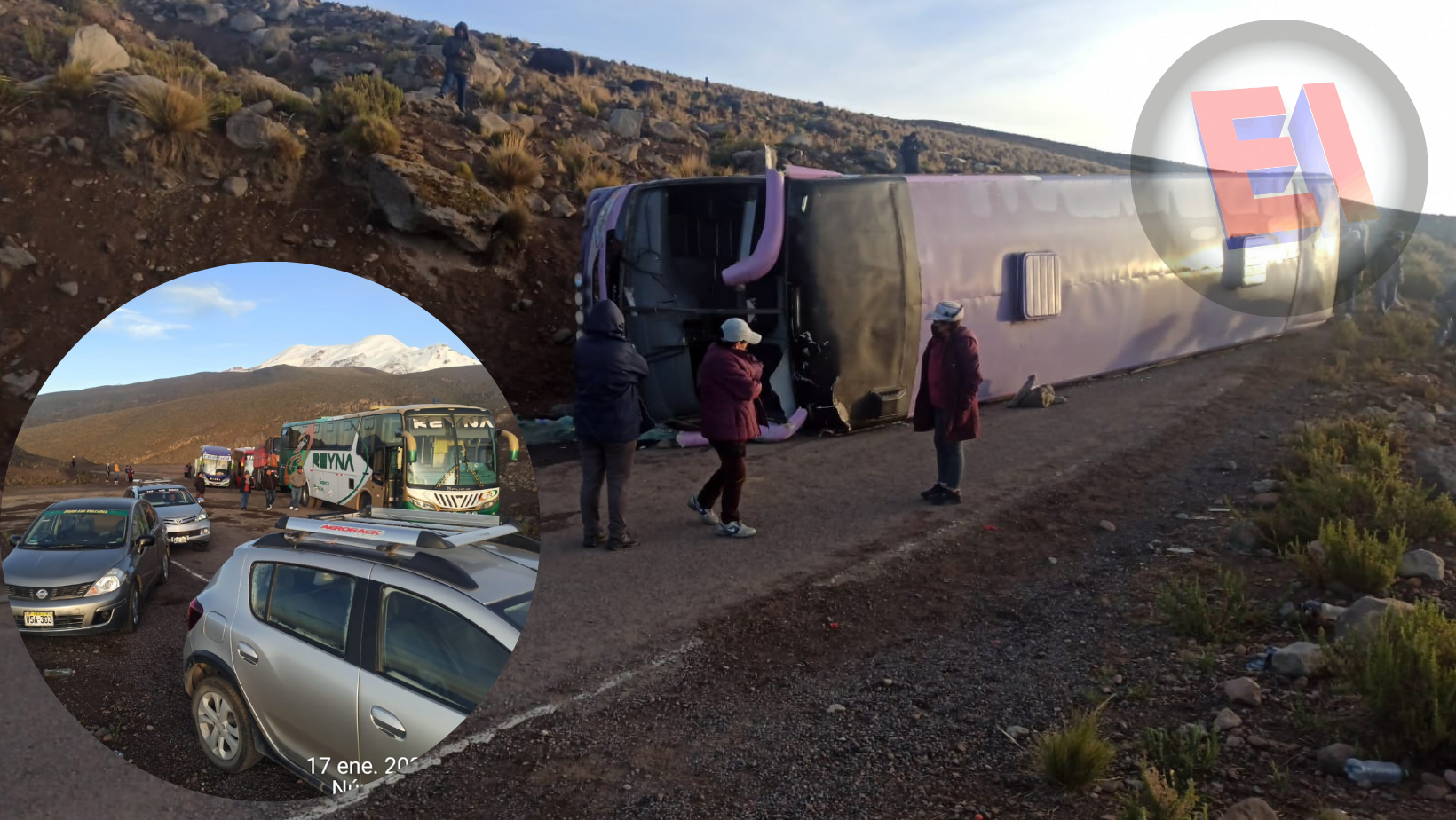 GALERIA: Nueves heridos deja volcadura de bus interprovincial en Castilla