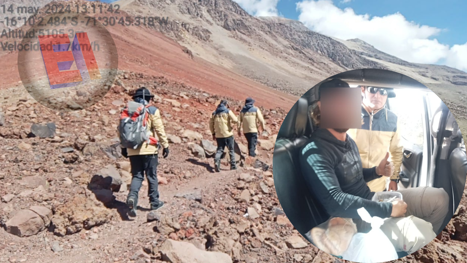 Miembros de la Policía de Alta Montaña rescatan a turista alemán que se había perdido en ascenso al Chachani